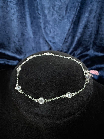 Vintage Sterling Silver Bracelet - 925 Mark and Dainty Chain