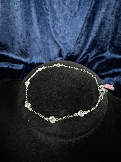 Vintage Sterling Silver Bracelet - 925 Mark and Dainty Chain