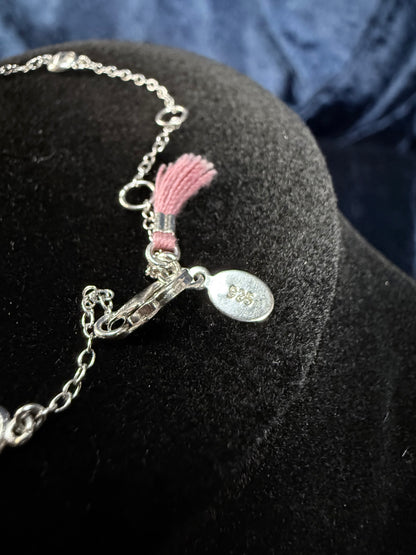 Vintage Sterling Silver Bracelet - 925 Mark and Dainty Chain