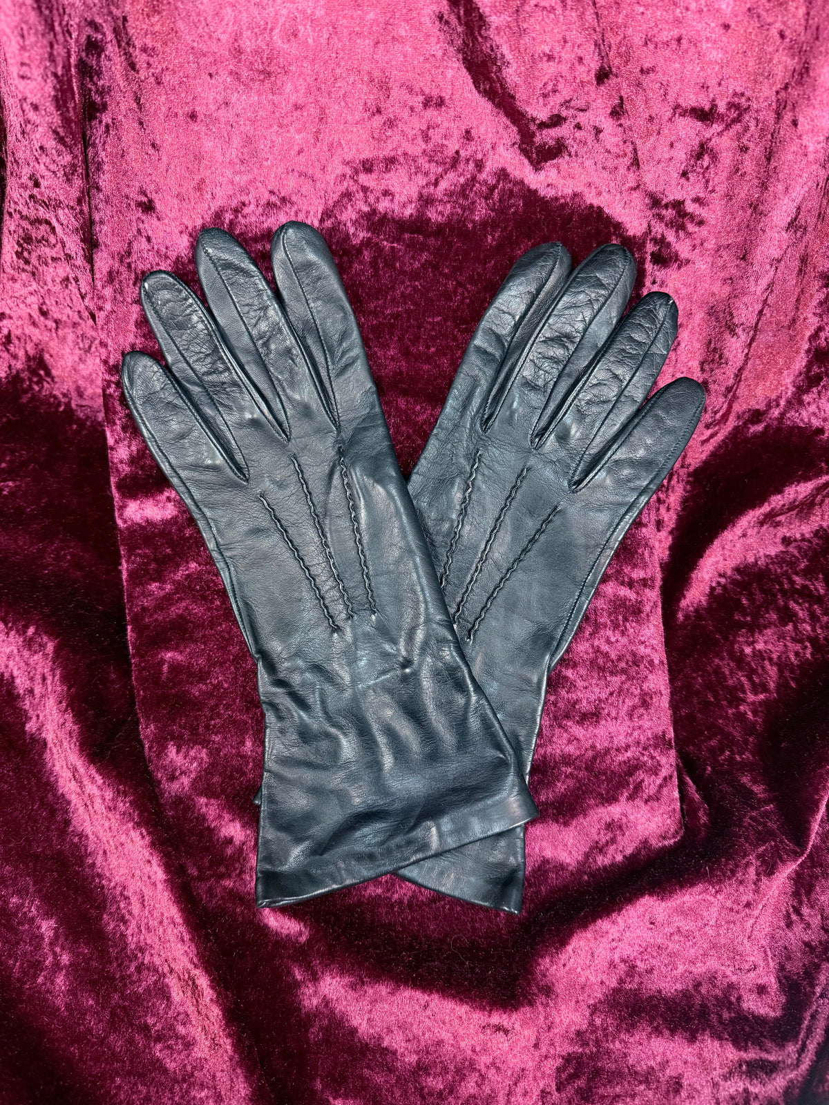 Vintage Leather Gloves - Long Pointed Cuffs with Silk Lining - Medium - Nordstrom