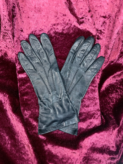 Vintage Leather Gloves - Long Pointed Cuffs with Silk Lining - Medium - Nordstrom