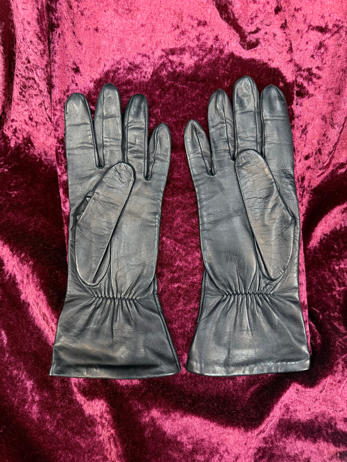 Vintage Leather Gloves - Long Pointed Cuffs with Silk Lining - Medium - Nordstrom