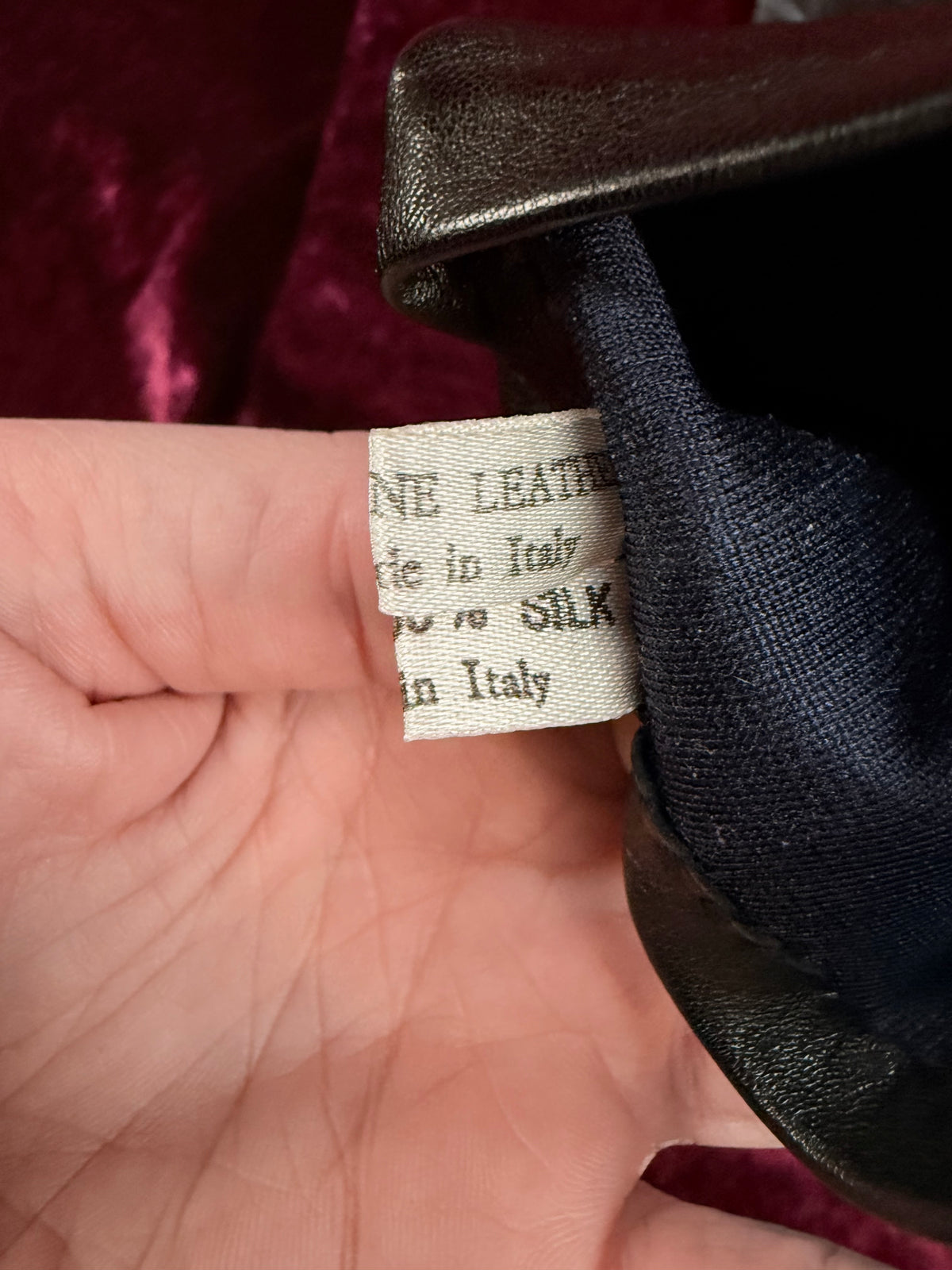 Vintage Black Leather Gloves with Silk Lining - Saks Fifth Avenue - Made in Italy