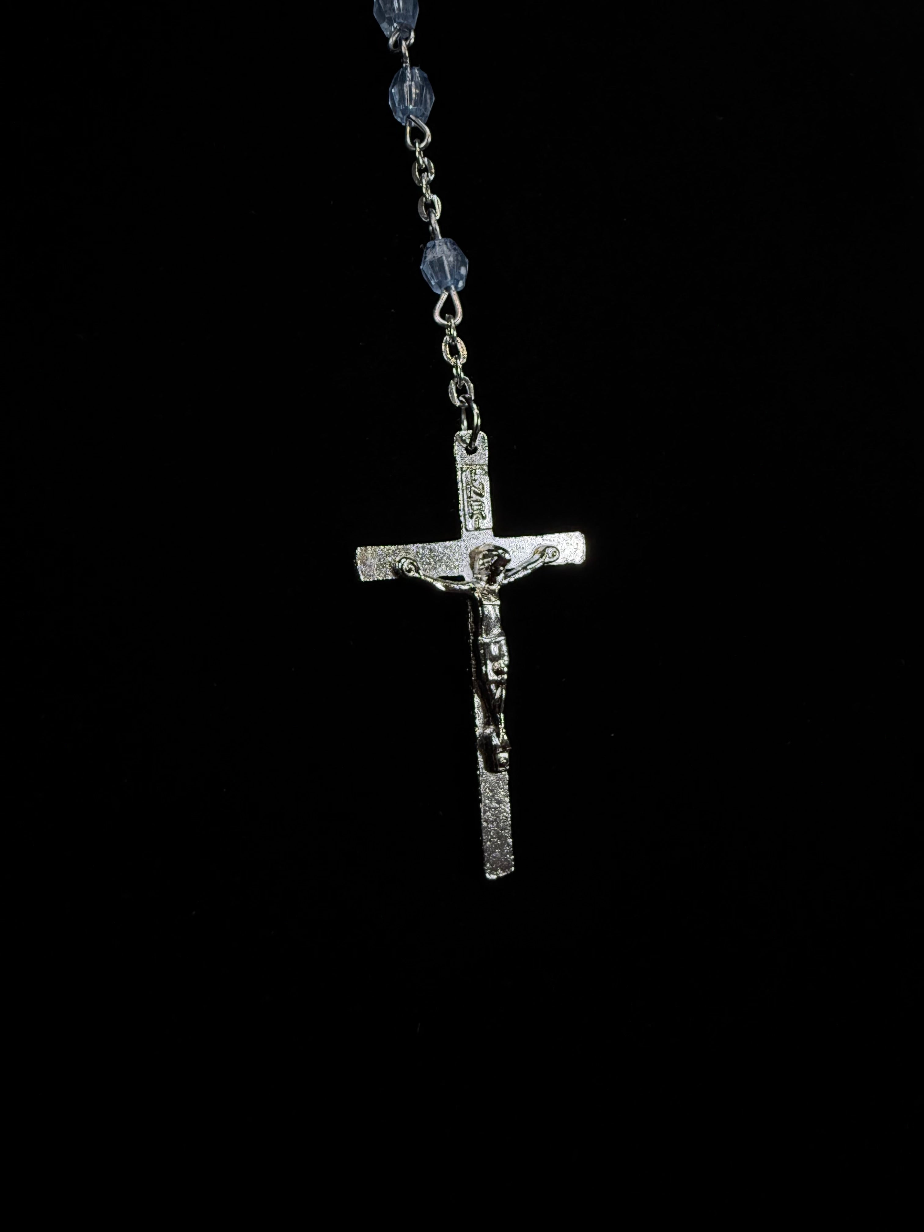 Vintage Rosary - Blue Beaded Crucifix Devotional Piece – The Cat