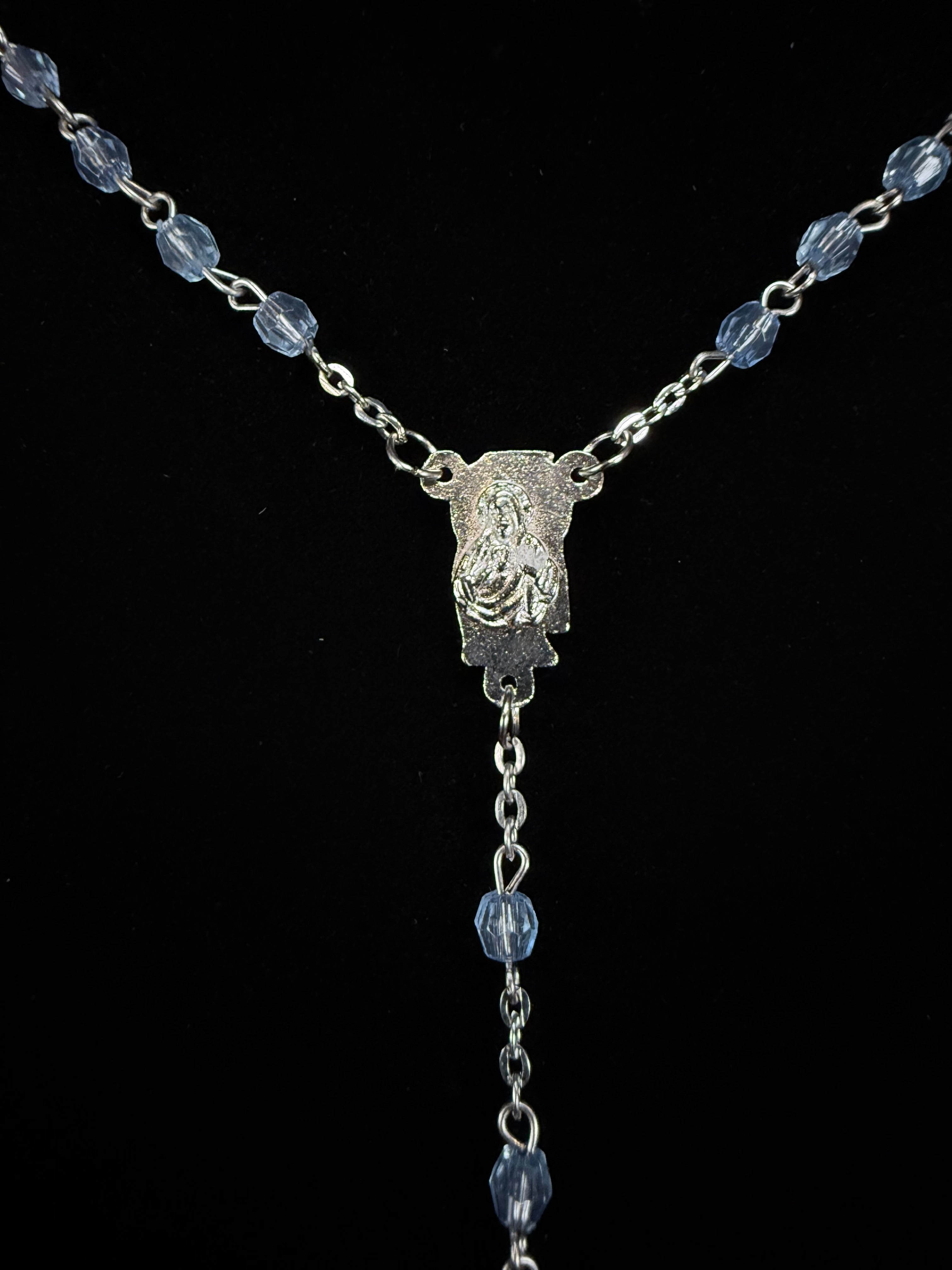 Vintage Rosary - Blue Beaded Crucifix Devotional Piece – The Cat
