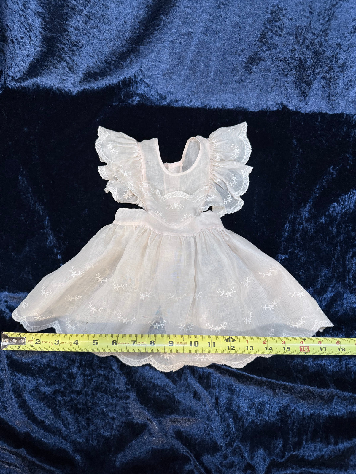 Vintage Sheer Baby Doll Dress - Embroidered Lace and White Full Skirt