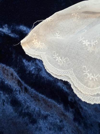 Vintage Sheer Baby Doll Dress - Embroidered Lace and White Full Skirt