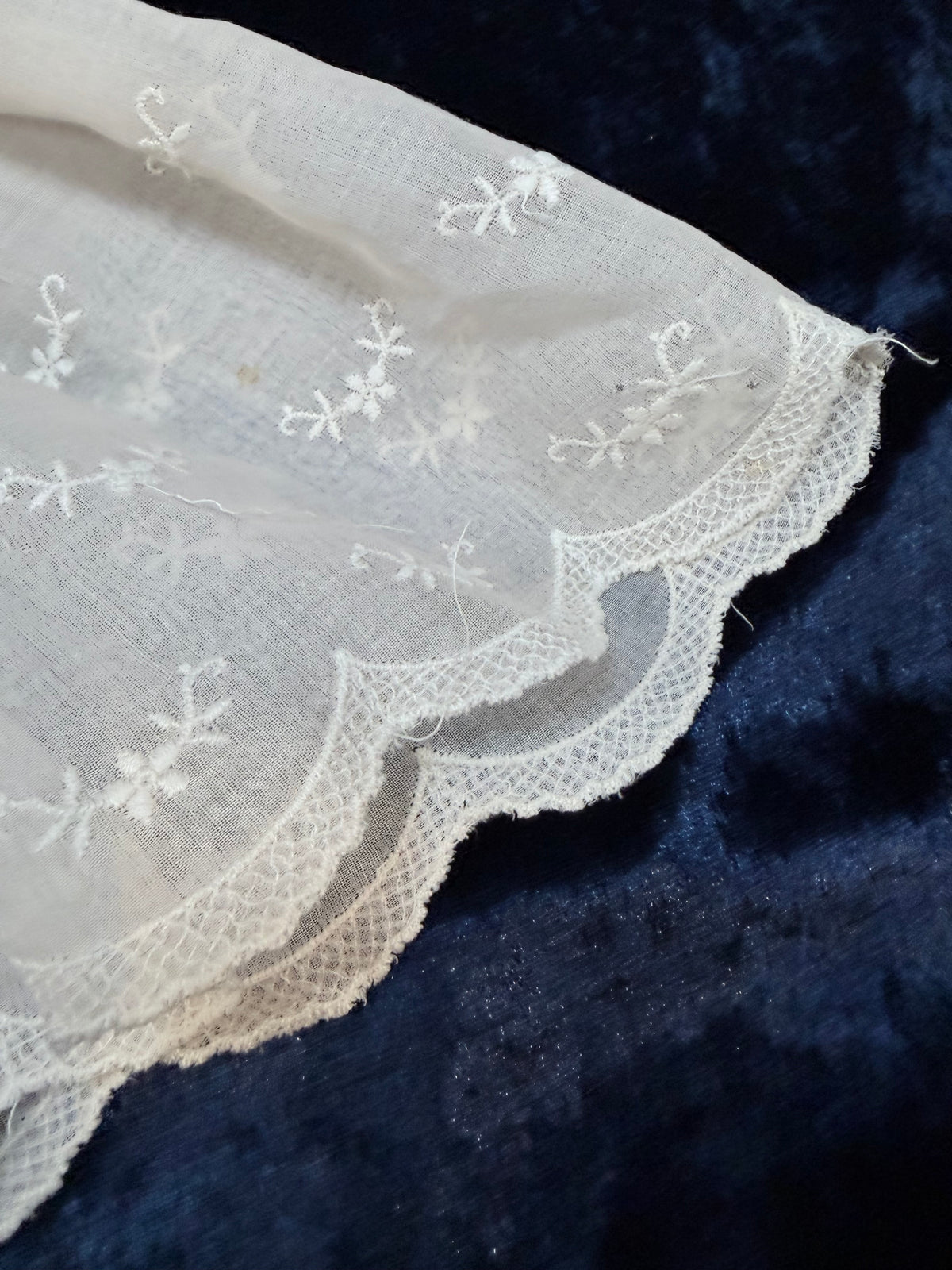 Vintage Sheer Baby Doll Dress - Embroidered Lace and White Full Skirt