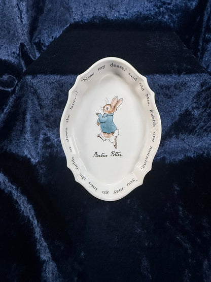 Vintage Ceramic Wedgwood Trinket Dish - Beatrix Potter Peter Rabbit Illustration