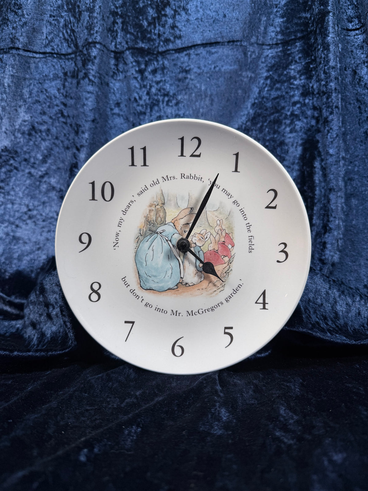 Vintage Wedgwood Ceramic Peter Rabbit Plate Clock - Mrs. Rabbit Illustration