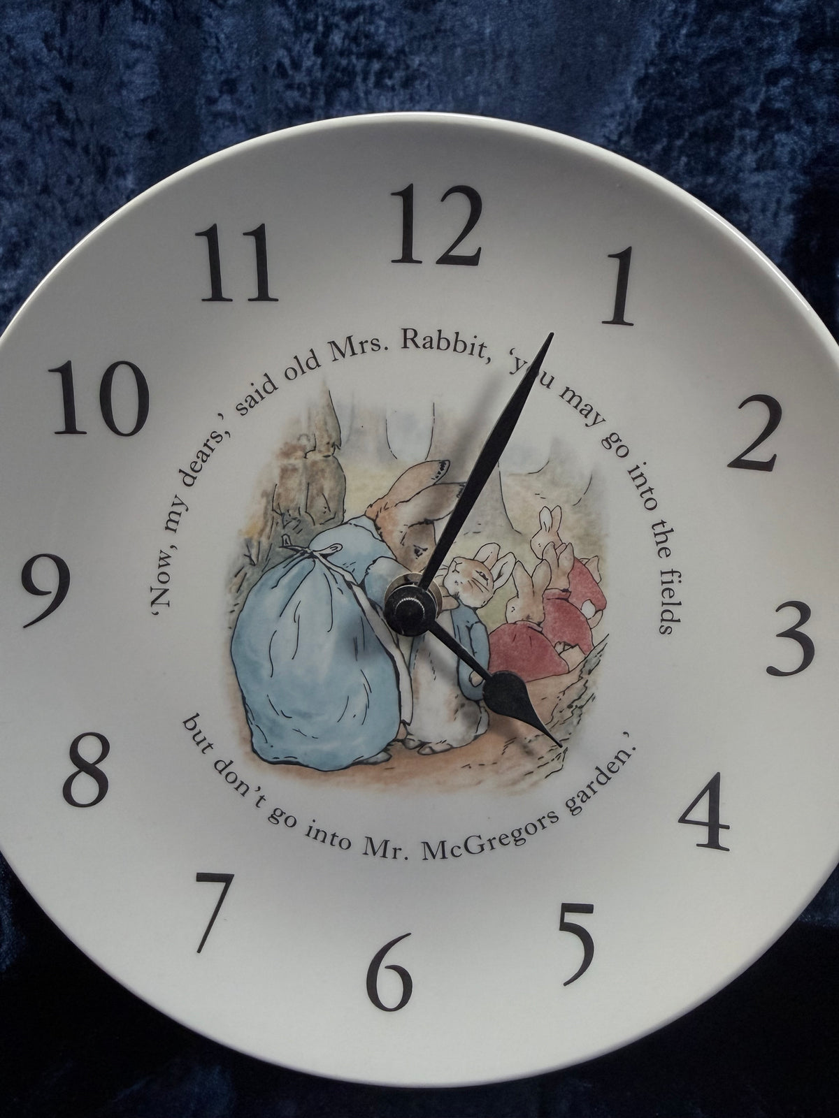 Vintage Wedgwood Ceramic Peter Rabbit Plate Clock - Mrs. Rabbit Illustration