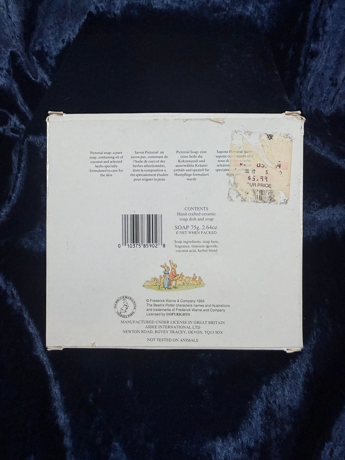 Vintage Ceramic Peter Rabbit Soap Dish Set - The Tale of Peter Rabbit Boxed Collectible - Beatrix Potter