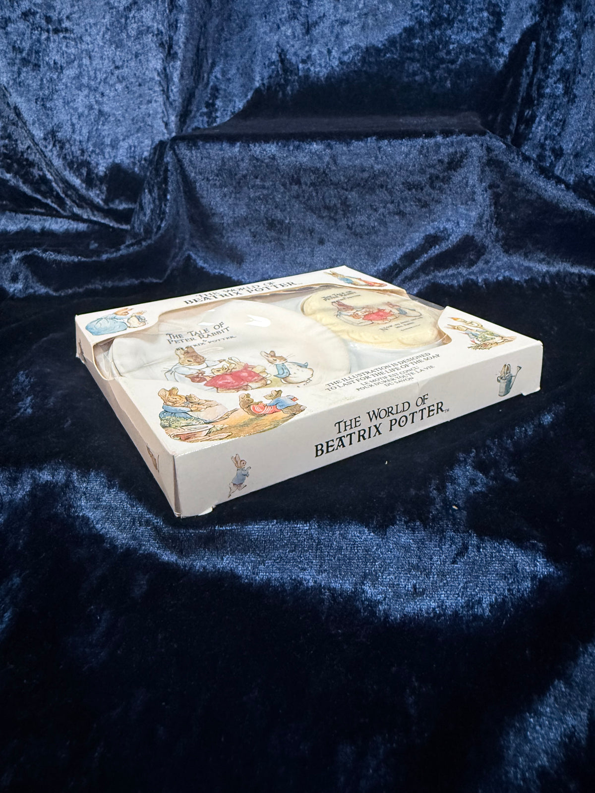 Vintage Ceramic Peter Rabbit Soap Dish Set - The Tale of Peter Rabbit Boxed Collectible - Beatrix Potter