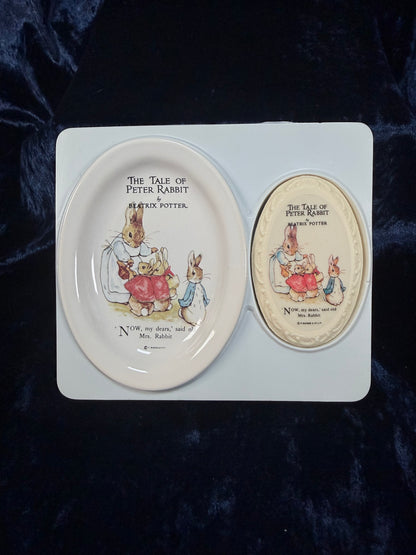 Vintage Ceramic Peter Rabbit Soap Dish Set - The Tale of Peter Rabbit Boxed Collectible - Beatrix Potter