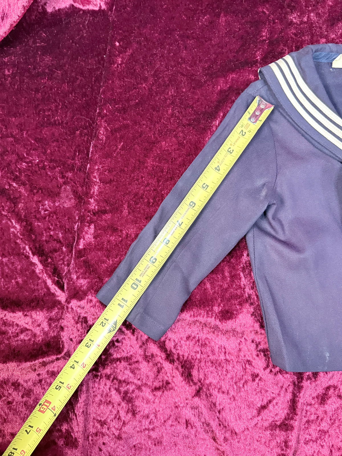 Vintage Childrens Cracker Jack Sailor Uniform - Jacket and Pants - Nautical Gold Buttons and Crest Detail - R. Gee Made in USA - 8T