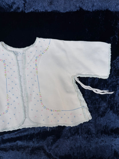 Vintage Infant Kimono with Floral Embroidery - Mid Century