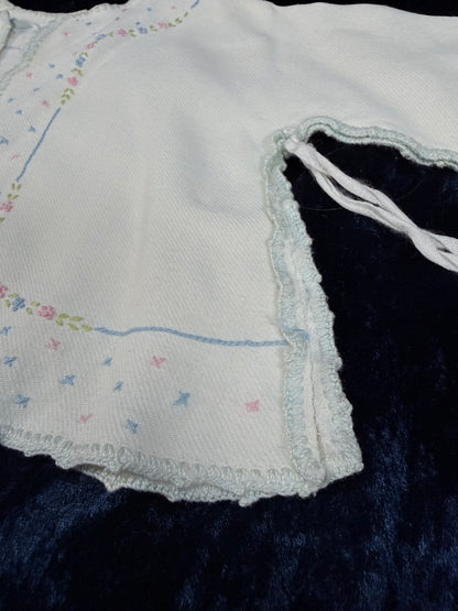 Vintage Infant Kimono with Floral Embroidery - Mid Century