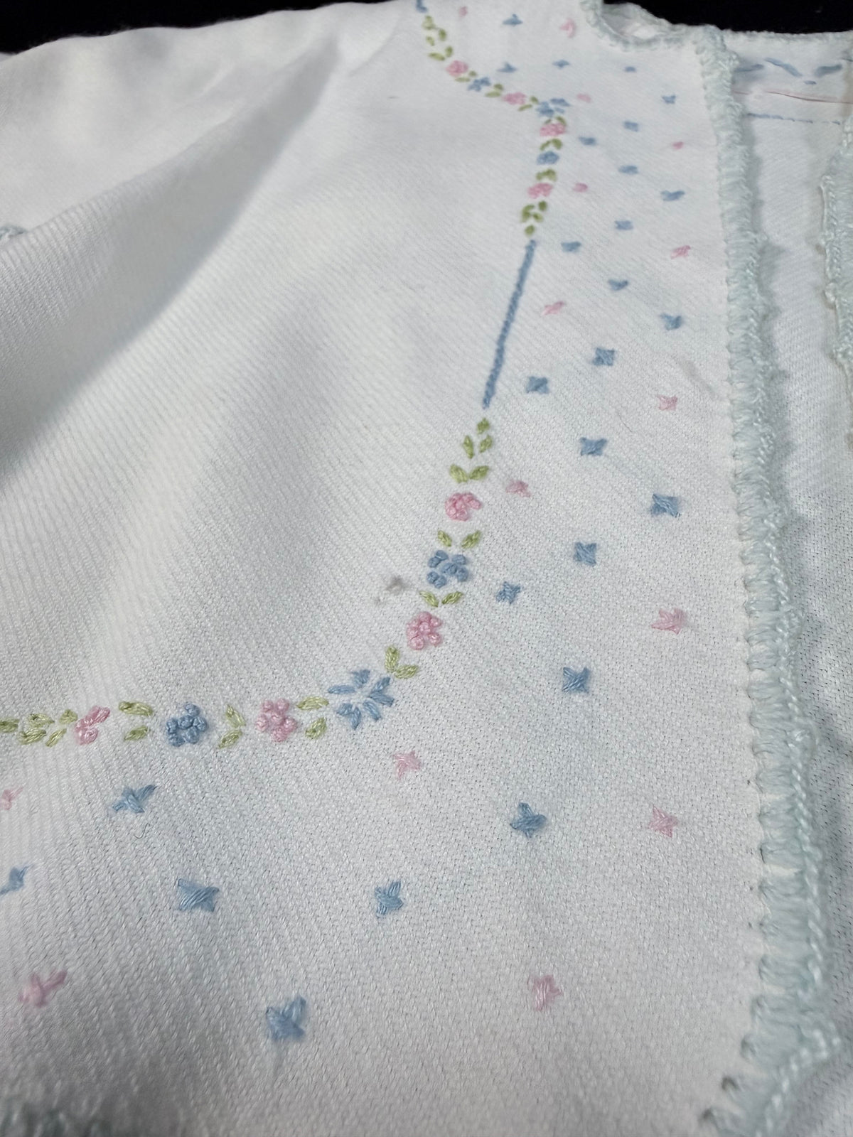 Vintage Infant Kimono with Floral Embroidery - Mid Century