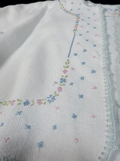 Vintage Infant Kimono with Floral Embroidery - Mid Century