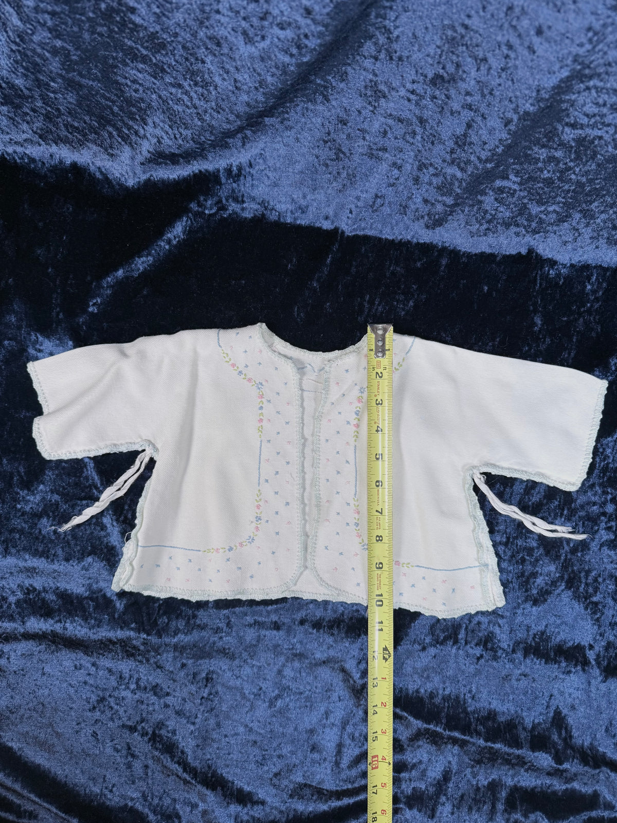 Vintage Infant Kimono with Floral Embroidery - Mid Century