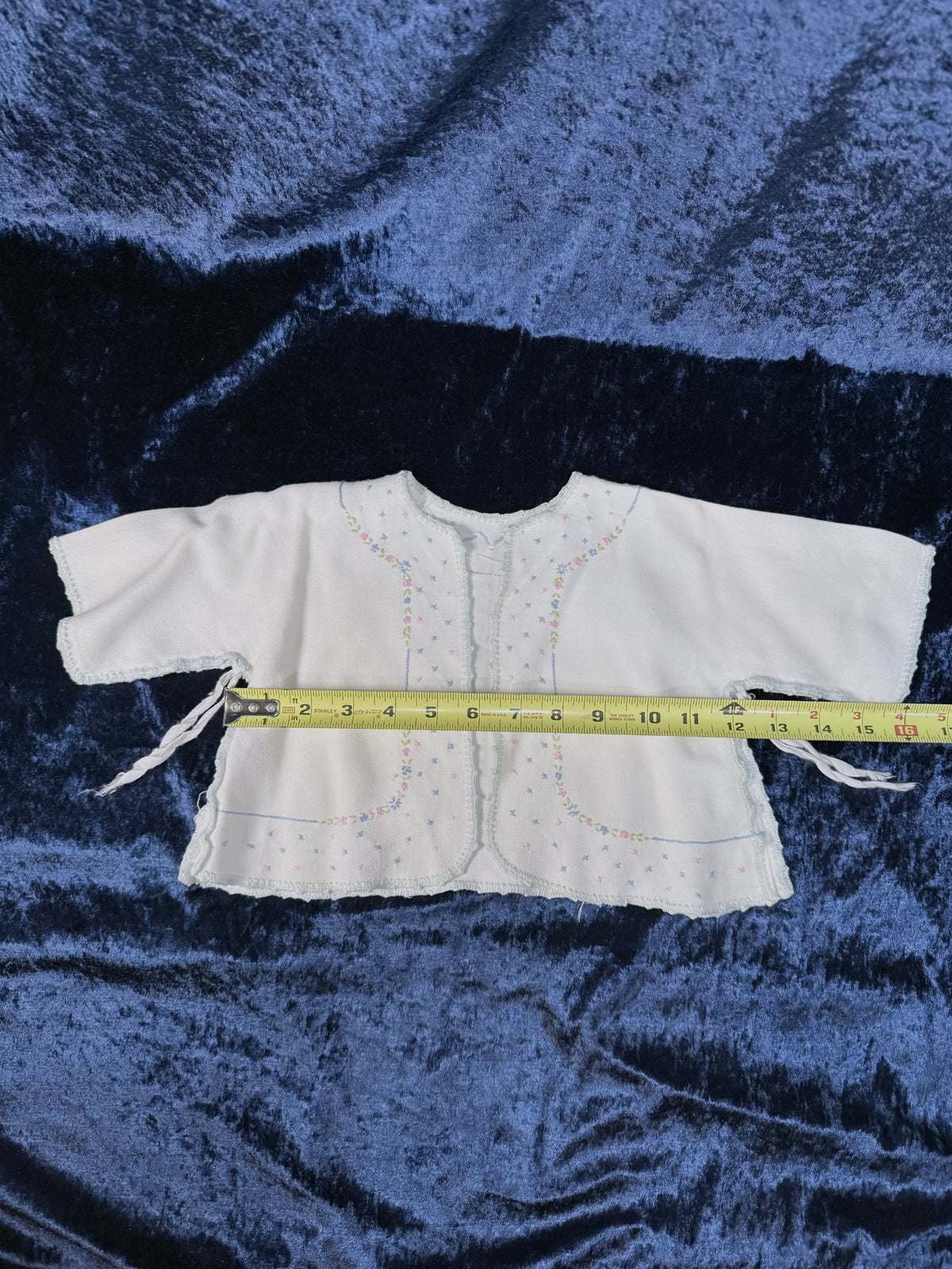 Vintage Infant Kimono with Floral Embroidery - Mid Century