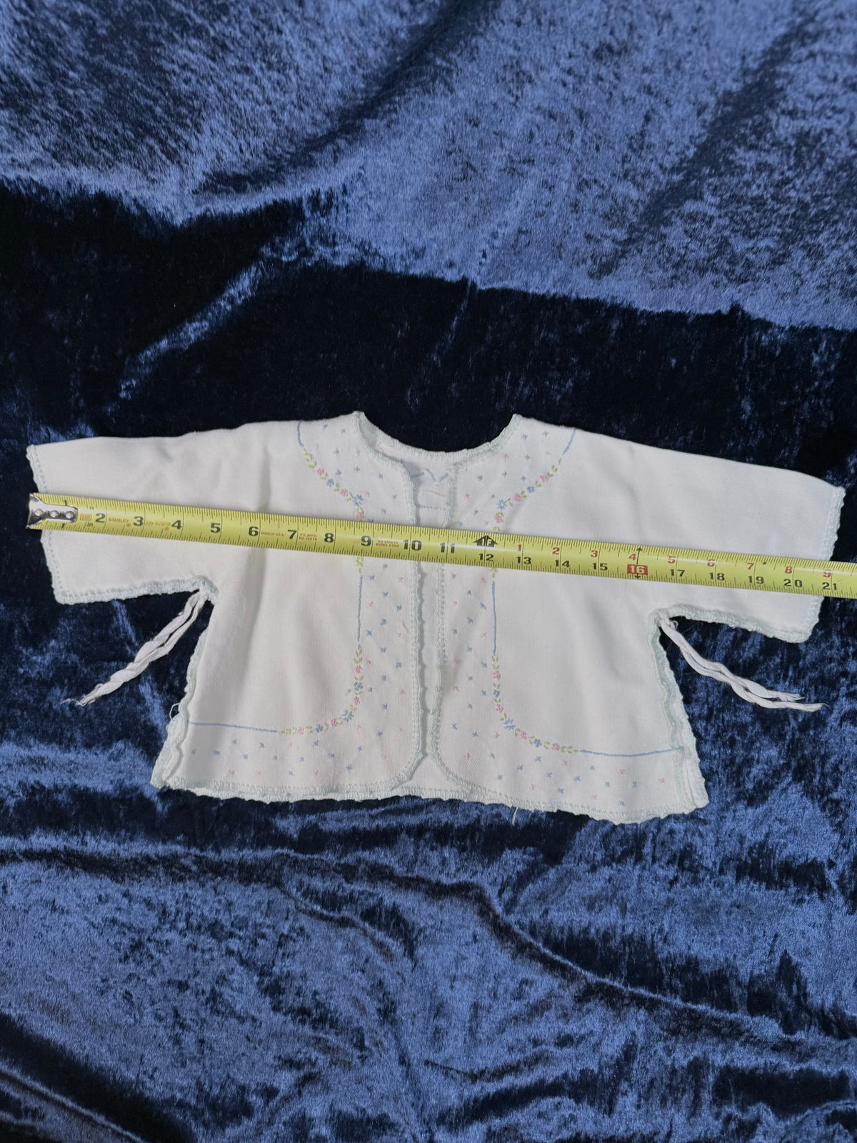 Vintage Infant Kimono with Floral Embroidery - Mid Century