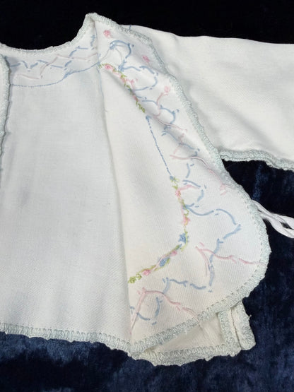 Vintage Infant Kimono with Floral Embroidery - Mid Century