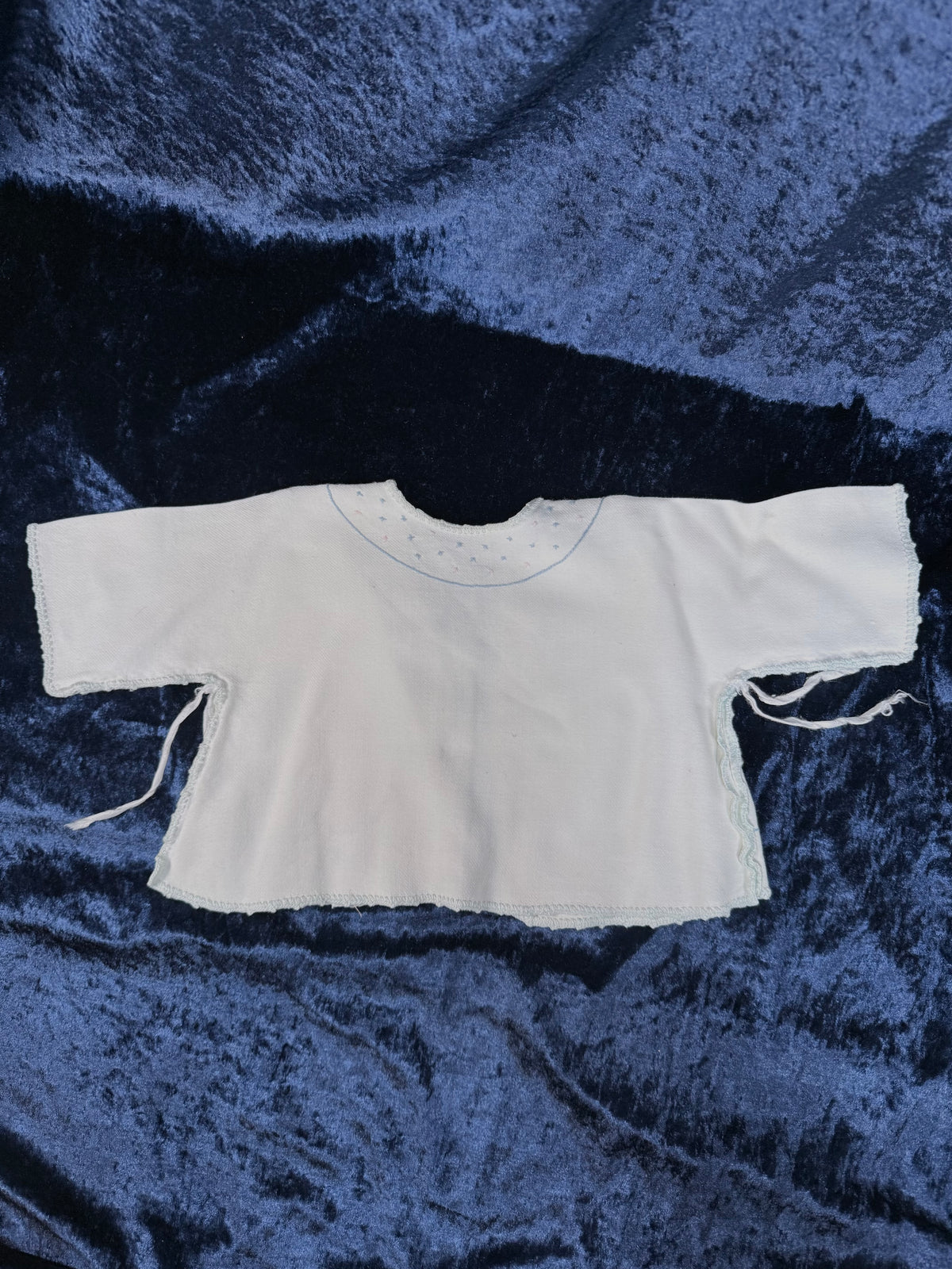 Vintage Infant Kimono with Floral Embroidery - Mid Century