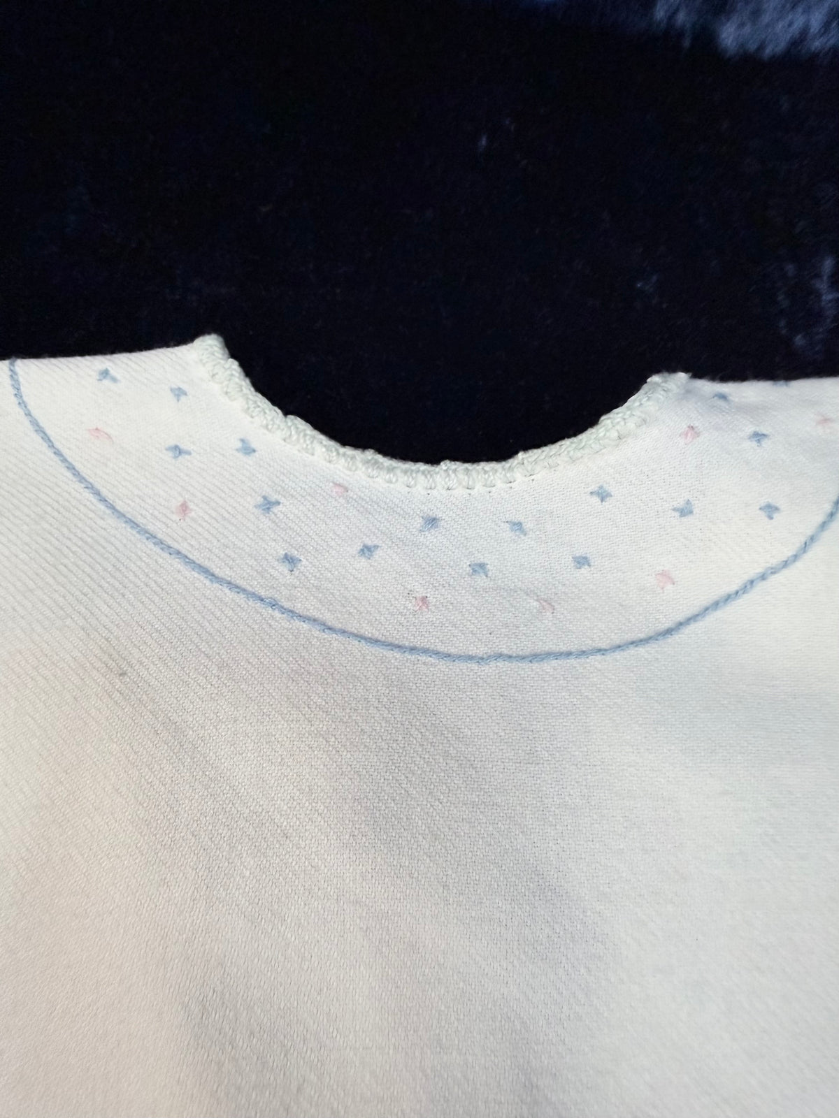 Vintage Infant Kimono with Floral Embroidery - Mid Century