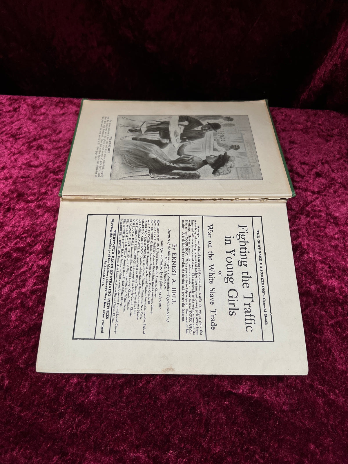 Antique Fighting the Traffic in Young Girls - Ernest A. Bell - 1910 Illustrated Hardcover