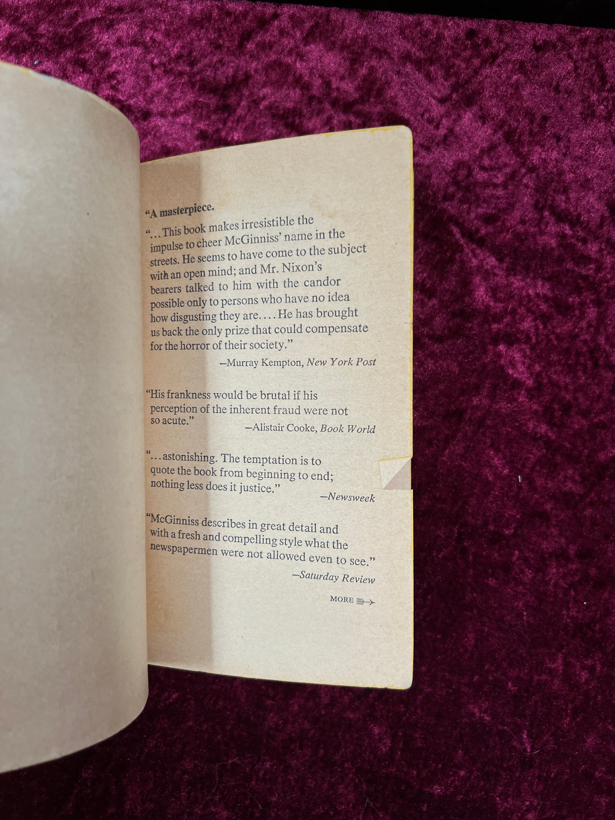 Vintage Paperback Book The Selling of the President - Joe McGinniss - 1970 Pocket Book Edition