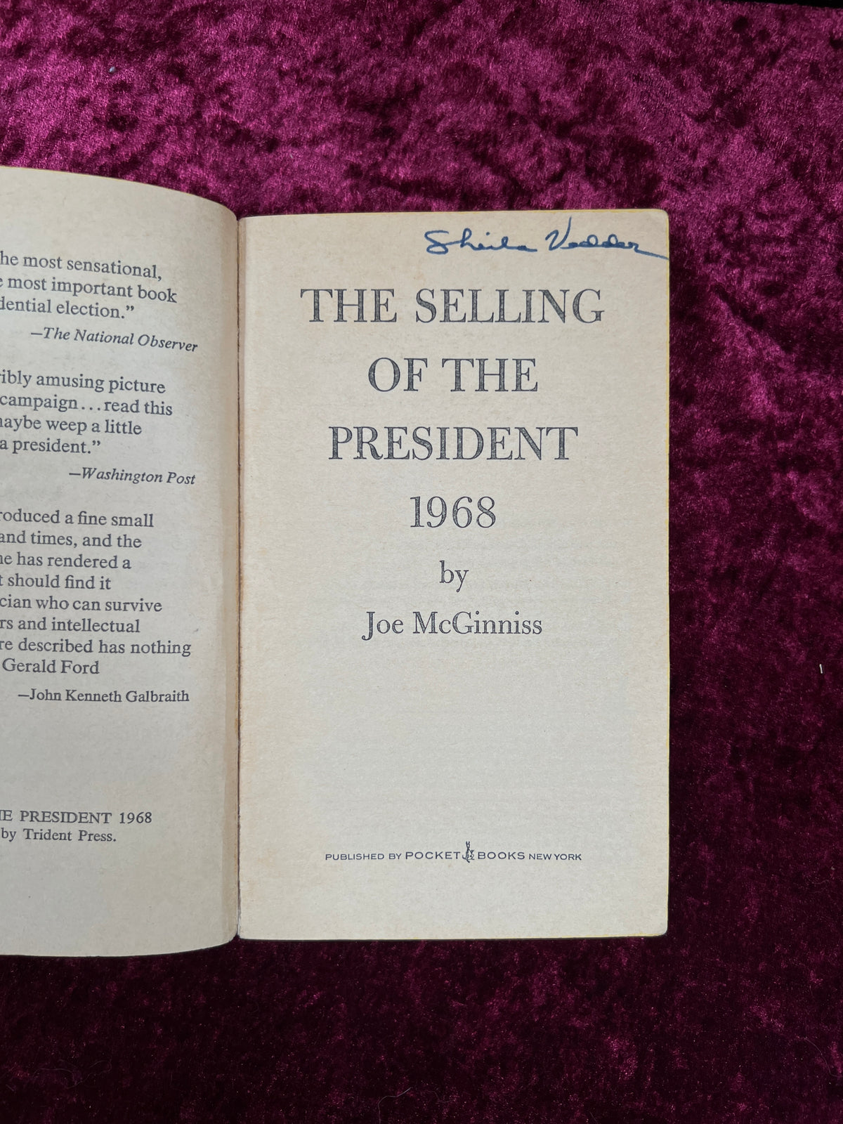 Vintage Paperback Book The Selling of the President - Joe McGinniss - 1970 Pocket Book Edition