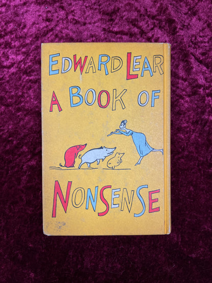 Vintage A Book of Nonsense - Edward Lear - 1950s Illustrated Hardcover