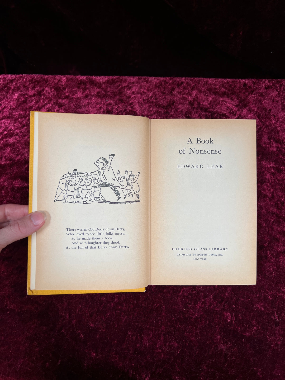 Vintage A Book of Nonsense - Edward Lear - 1950s Illustrated Hardcover