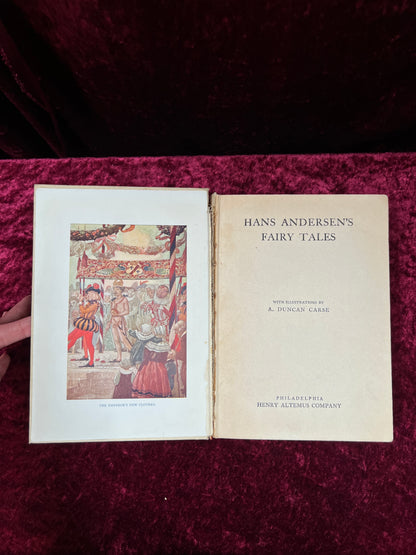 Antique Hans Andersen's Fairy Tales Book - Illustrated Hardcover with Color Plates