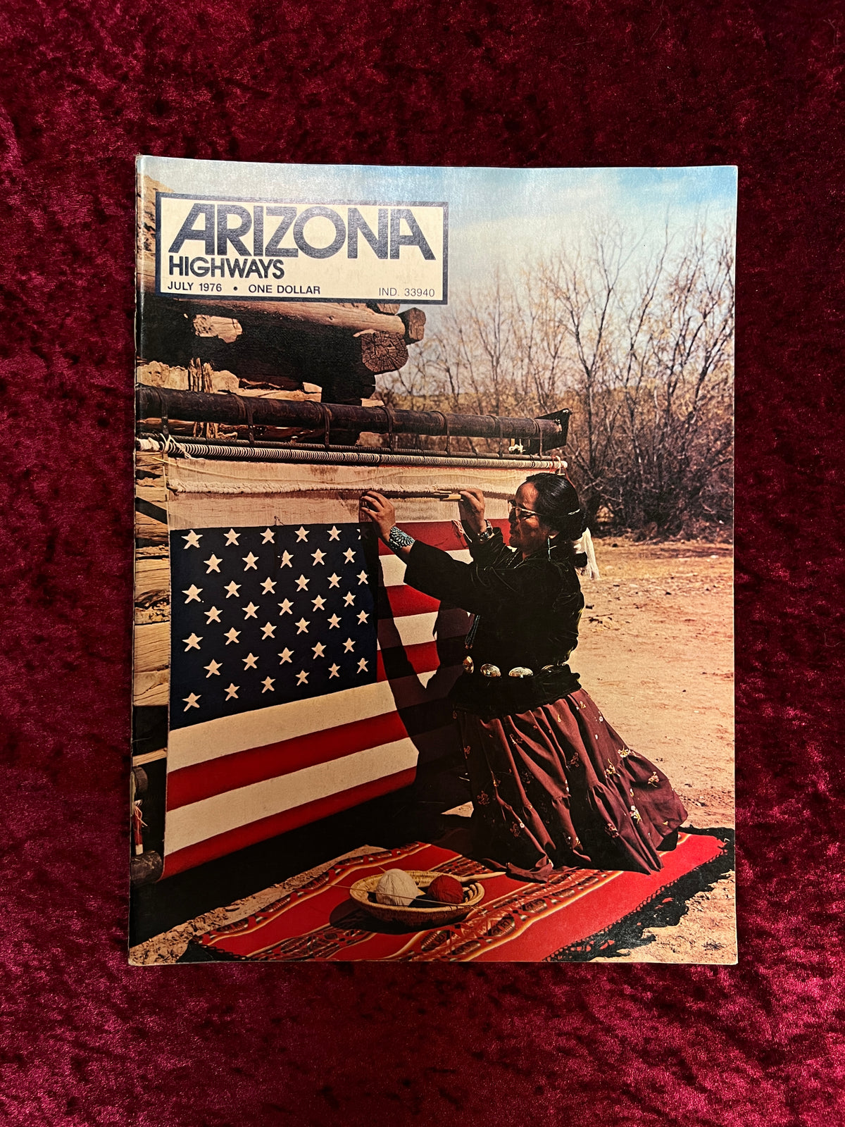 Vintage Arizona Highways Magazine - Patriotic Indian Art - July 1976