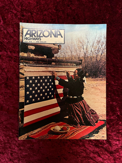 Vintage Arizona Highways Magazine - Patriotic Indian Art - July 1976
