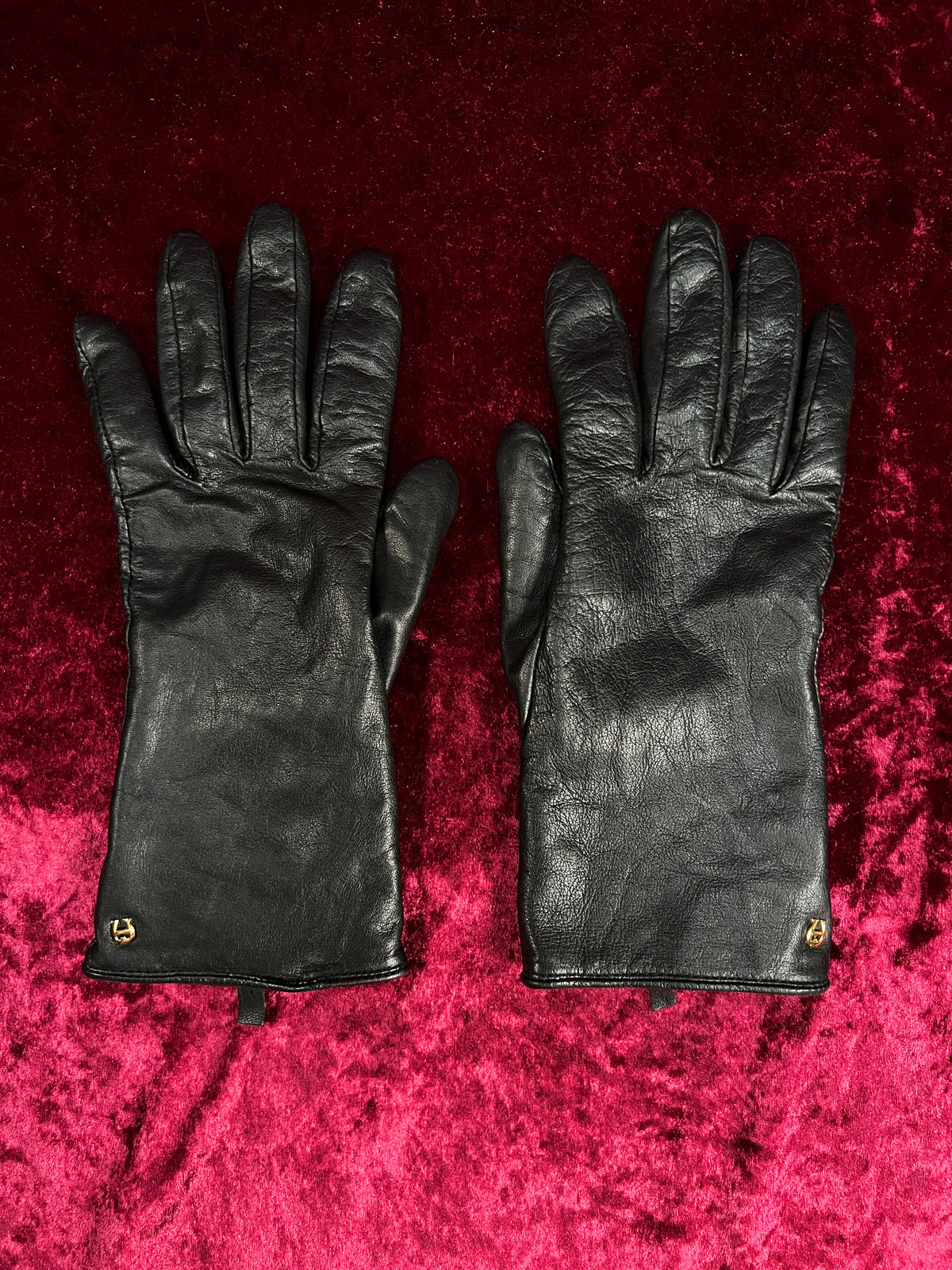 Vintage Genuine Leather Gloves - Cashmere Lined Pair - Large