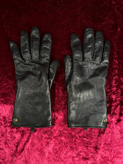 Vintage Genuine Leather Gloves - Cashmere Lined Pair - Large
