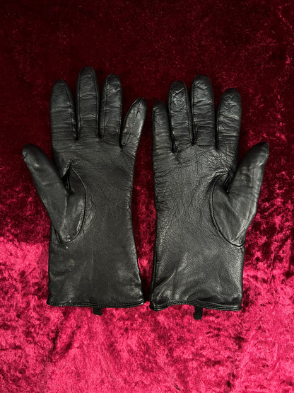 Vintage Genuine Leather Gloves - Cashmere Lined Pair - Large