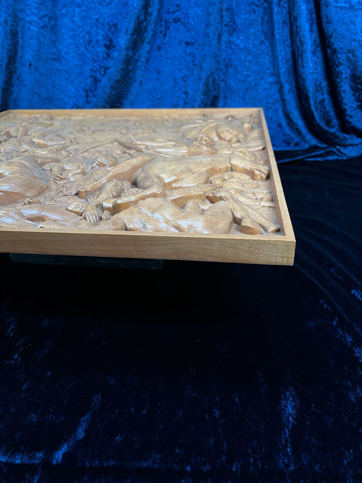 Vintage Carved Wood Relief - The Four Horsemen of the Apocalypse