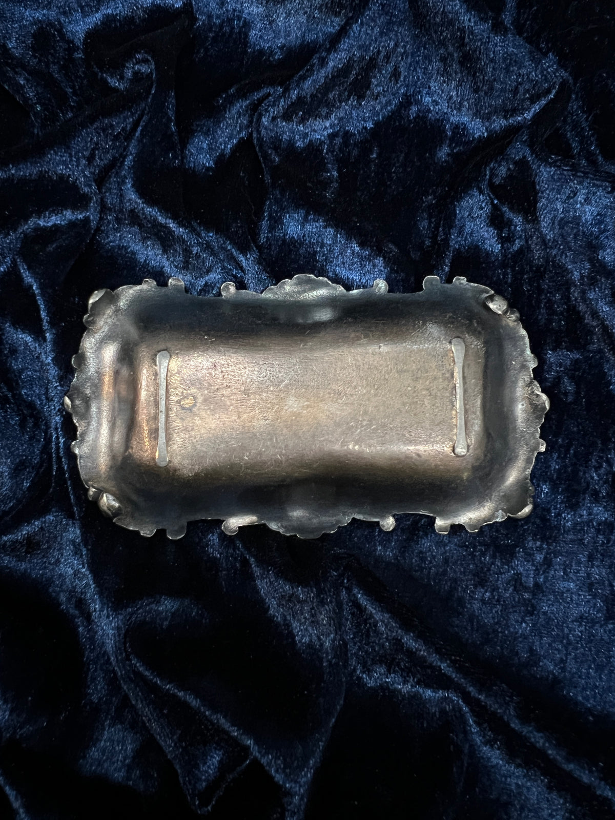 Vintage Metal Tea Bag Holder - Ornate Silver Scrolling Edge