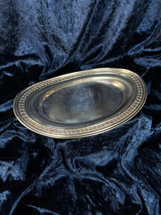 Vintage Metal Tray - Decorative Foliage Border by S & G Gump Co.