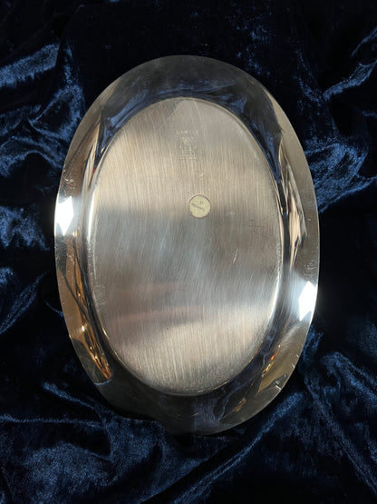 Vintage Silver Plated Metal Tray - Camille Rose Floral Edge Model 6029
