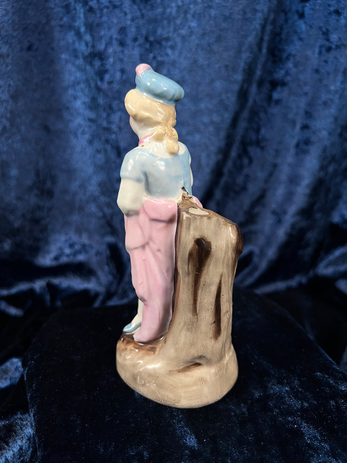 Vintage German Porcelain Page Boy Bud Vase - Pastel Floral Details