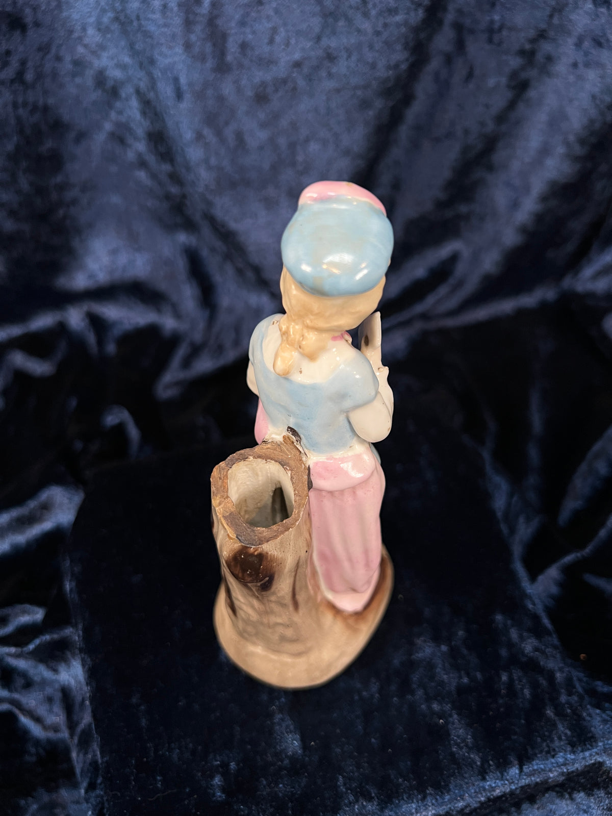 Vintage German Porcelain Page Boy Bud Vase - Pastel Floral Details