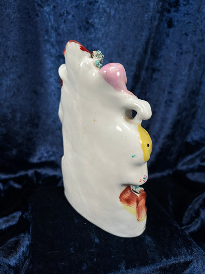 Antique English Victorian Staffordshire Porcelain Spill Vase - Couple at the Well