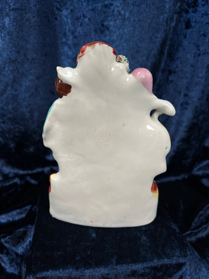Antique English Victorian Staffordshire Porcelain Spill Vase - Couple at the Well