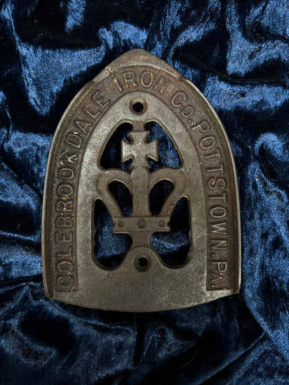 Vintage Sad Iron Trivet - Crown Centerpiece by N. R. Streeter & Co.