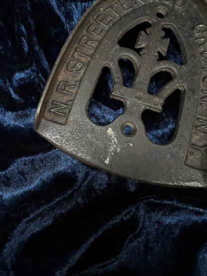 Vintage Sad Iron Trivet - Crown Centerpiece by N. R. Streeter & Co.